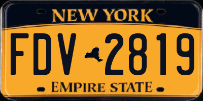 NY license plate FDV2819