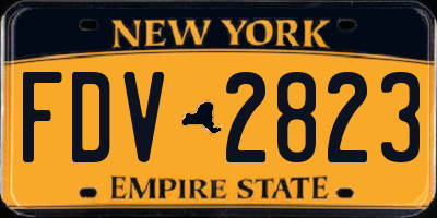 NY license plate FDV2823