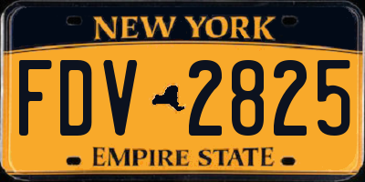 NY license plate FDV2825