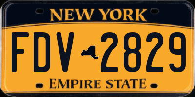 NY license plate FDV2829