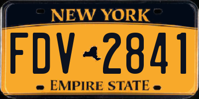 NY license plate FDV2841