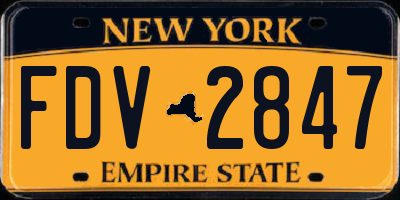 NY license plate FDV2847