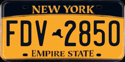 NY license plate FDV2850