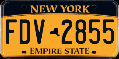 NY license plate FDV2855