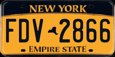 NY license plate FDV2866