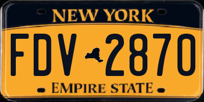 NY license plate FDV2870