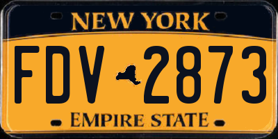 NY license plate FDV2873