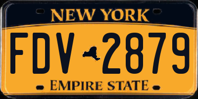 NY license plate FDV2879