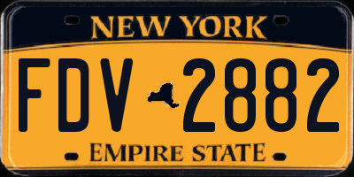 NY license plate FDV2882