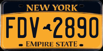 NY license plate FDV2890