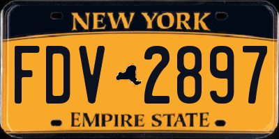 NY license plate FDV2897