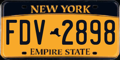 NY license plate FDV2898