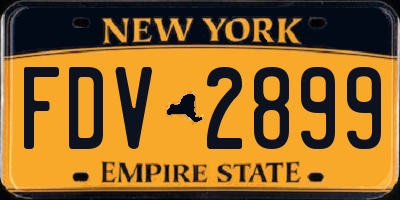 NY license plate FDV2899