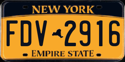 NY license plate FDV2916