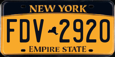 NY license plate FDV2920
