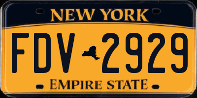NY license plate FDV2929