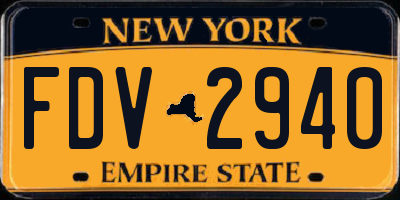 NY license plate FDV2940