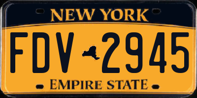 NY license plate FDV2945
