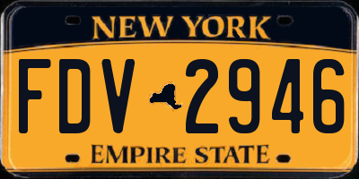 NY license plate FDV2946