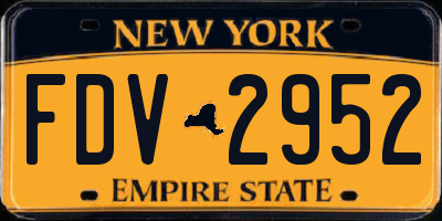 NY license plate FDV2952