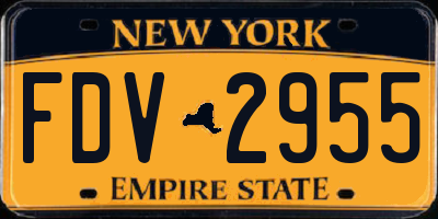 NY license plate FDV2955