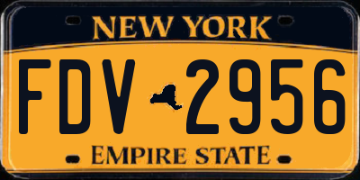 NY license plate FDV2956