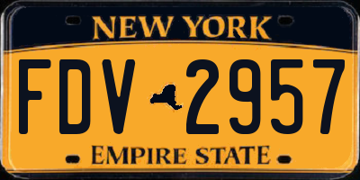 NY license plate FDV2957