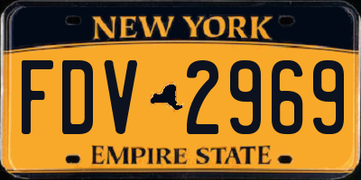 NY license plate FDV2969