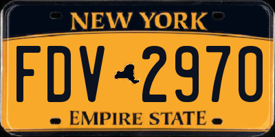 NY license plate FDV2970
