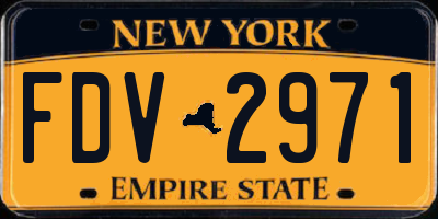 NY license plate FDV2971