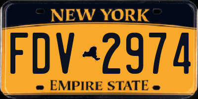 NY license plate FDV2974