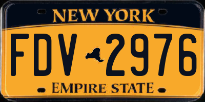 NY license plate FDV2976