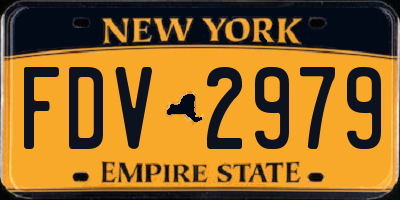 NY license plate FDV2979