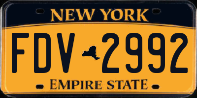 NY license plate FDV2992