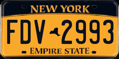 NY license plate FDV2993