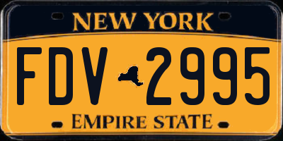NY license plate FDV2995