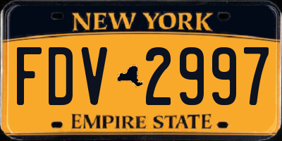NY license plate FDV2997