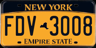 NY license plate FDV3008