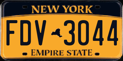 NY license plate FDV3044