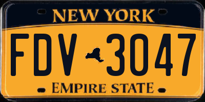 NY license plate FDV3047