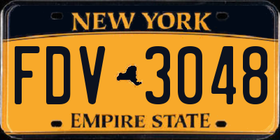 NY license plate FDV3048