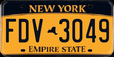NY license plate FDV3049
