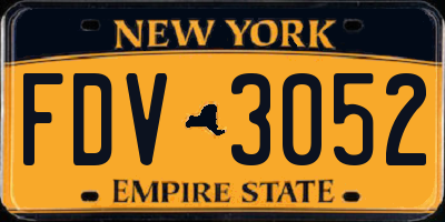 NY license plate FDV3052