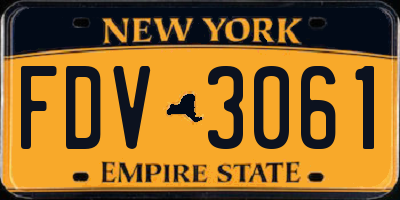 NY license plate FDV3061