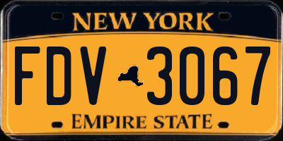 NY license plate FDV3067
