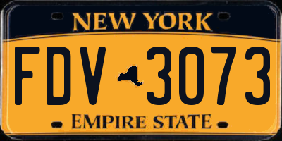 NY license plate FDV3073