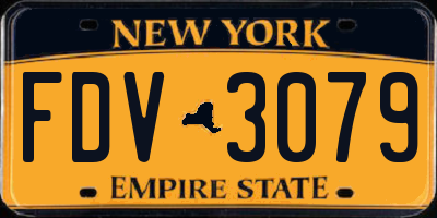 NY license plate FDV3079
