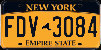 NY license plate FDV3084