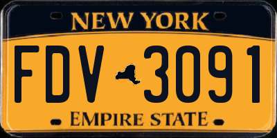 NY license plate FDV3091