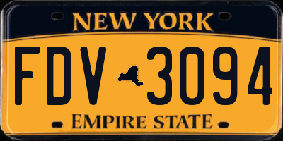 NY license plate FDV3094